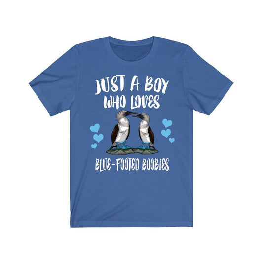 Just a boy who loves blue footed boobies Galapagos seabird tee