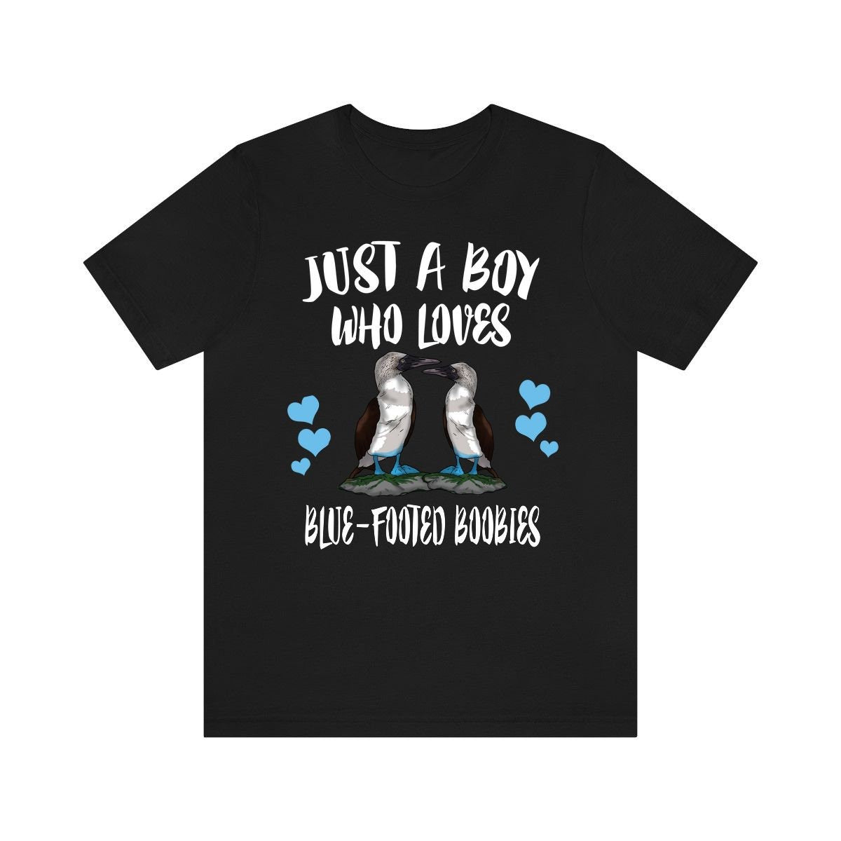 Just A Boy Who Loves Blue-footer Boobies Shirt, Bird Lover Shirt, Birding Shirt, Bird Lover Gift, Animal Adult Toddler Kids T-Shirt Image 2