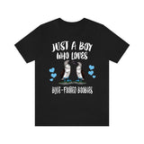 Just A Boy Who Loves Blue-footer Boobies Shirt, Bird Lover Shirt, Birding Shirt, Bird Lover Gift, Animal Adult Toddler Kids T-Shirt Image 2