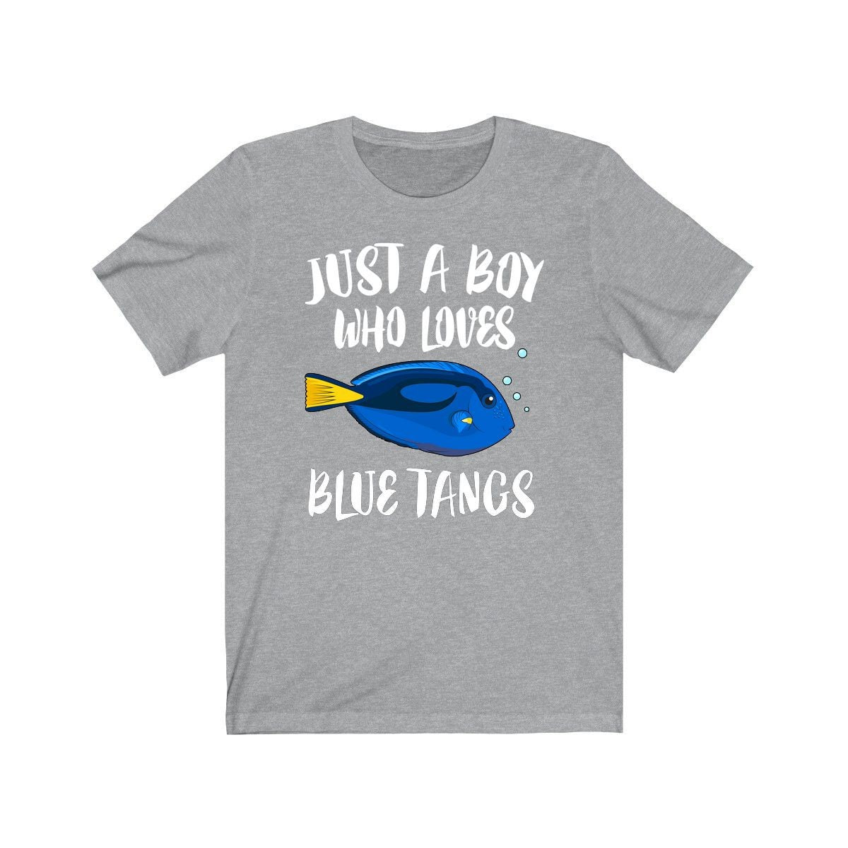 Just A Boy Who Loves Blue Tangs Shirt, Blue Tang Lover Shirt, Fish Shirt, Fish Lover Gift, Animal Adult Toddler Kids T-Shirt Image 1