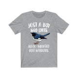 Just A Boy Who Loves Blue Warblers Shirt, Warbler Lover Shirt, Birding Shirt, Bird Lover Gift, Animal Adult Toddler Kids T-Shirt Image 1