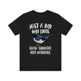 Just A Boy Who Loves Blue Warblers Shirt, Warbler Lover Shirt, Birding Shirt, Bird Lover Gift, Animal Adult Toddler Kids T-Shirt Image 2