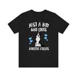 Just A Boy Who Loves Border Collies Shirt, Border Collie Lover Shirt, Border Collie Shirt, Dog Lover Gift, Animal Adult Toddler Kids T-Shirt Image 3