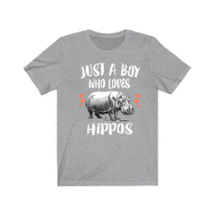 Just A Boy Who Loves Hippos Shirt, Hippo Lover Shirt, Hippo Shirt, Hippo Lover Gift, Animal Adult Kids T-Shirt Image 3