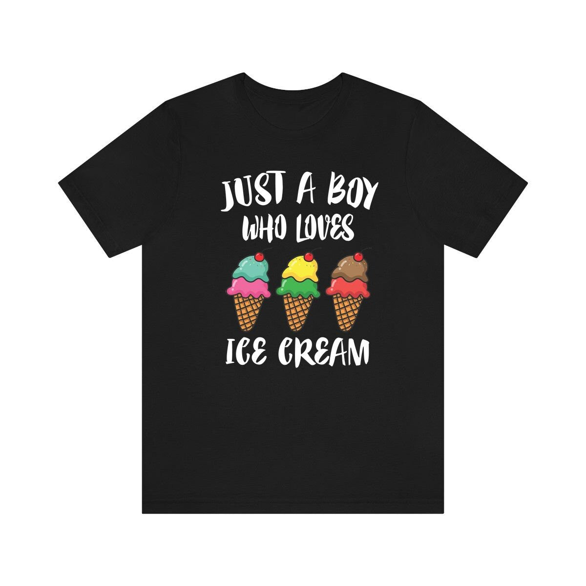 Just A Boy Who Loves Ice Cream Shirt, Ice Cream Lover Shirt, Ice Cream Shirt, Ice Cream Lover Gift, Animal Adult Kids T-Shirt Image 2