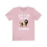 Just A Boy Who Loves Lions Shirt, Lion Lover Shirt, Lion Shirt, Lion Lover Gift, Animal Adult Kids T-Shirt Image 4