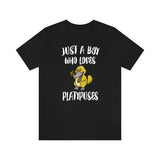 Just A Boy Who Loves Platypuses Shirt, Platypus Lover Shirt, Platypus Shirt, Platypus Lover Gift, Animal Adult Kids T-Shirt Image 1