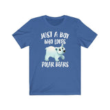 Just A Boy Who Loves Polar Bears Shirt, Polar Bear Lover Shirt, Polar Bear Shirt, Polar Bear Lover Gift, Animal Adult Kids T-Shirt Image 2