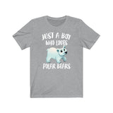 Just A Boy Who Loves Polar Bears Shirt, Polar Bear Lover Shirt, Polar Bear Shirt, Polar Bear Lover Gift, Animal Adult Kids T-Shirt Image 3