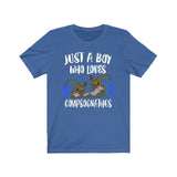 Just A Boy Who Loves Compsognathus Dinosaur Shirt, Dinosaur Lover Shirt, Compsognathus Shirt, Dinosaur Lover Gift, Animal Adult Kids T-Shirt Image 2