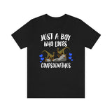 Just A Boy Who Loves Compsognathus Dinosaur Shirt, Dinosaur Lover Shirt, Compsognathus Shirt, Dinosaur Lover Gift, Animal Adult Kids T-Shirt Image 3