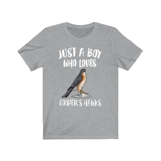 Just a boy who loves Cooper's hawks urban birding raptor bird of prey tee