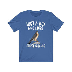 Just a boy who loves Cooper's hawks urban birding raptor bird of prey tee