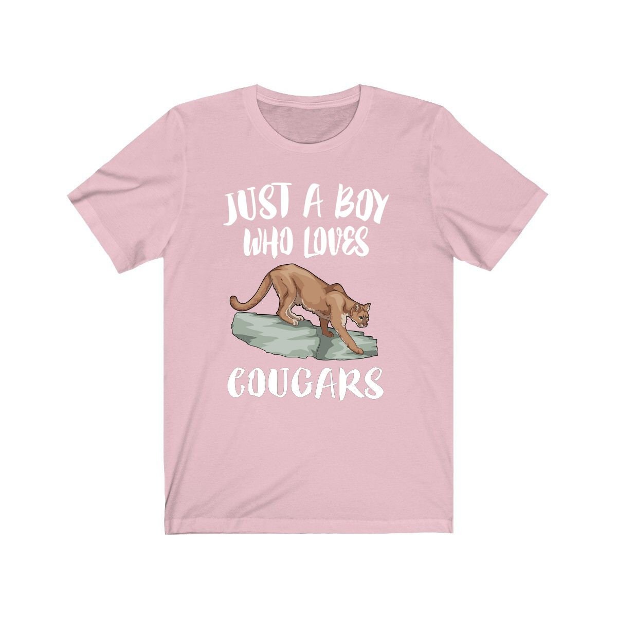 Just A Boy Who Loves Cougars Shirt, Cougar Lover Shirt, Mountain Lions Shirt, Cougar Lover Gift, Animal Adult Kids T-Shirt Image 4
