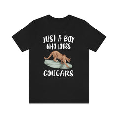 Just A Boy Who Loves Cougars Shirt - cougar print design