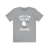 Just A Boy Who Loves Seagulls Birds Shirt, Seagull Lover Shirt, Birding Shirt, Seagull Lover Gift, Animal Adult Kids T-Shirt Image 3