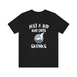 Just A Boy Who Loves Skunks Shirt, Skunk Lover Shirt, Skunk Shirt, Skunk Lover Gift, Animal Adult Kids T-Shirt Image 1