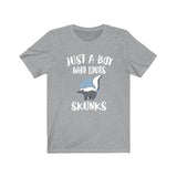 Just A Boy Who Loves Skunks Shirt, Skunk Lover Shirt, Skunk Shirt, Skunk Lover Gift, Animal Adult Kids T-Shirt Image 3