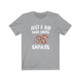Just A Boy Who Loves Snakes Shirt, Snake Lover Shirt, Snake Shirt, Snake Lover Gift, Animal Adult Kids T-Shirt Image 3
