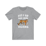 Just A Boy Who Loves Tigers Shirt, Tiger Lover Shirt, Tiger Shirt, Tiger Lover Gift, Animal Adult Kids T-Shirt Image 3