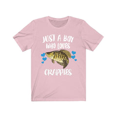 Just A Boy Who Loves Crappies Fish Shirt - crappie print design