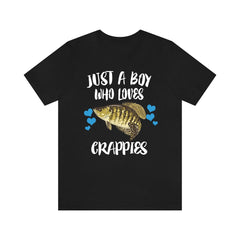 Just A Boy Who Loves Crappies Fish Shirt - crappie print design