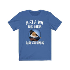 Just a boy who loves dark eyed juncos snowbird winter sparrow tee