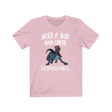 Just A Boy Who Loves Dilophosaurus Dinosaur Shirt, Dinosaur Lover Shirt, Dilophosaurus Shirt, Dinosaur Gift, Animal Adult Kids T-Shirt Image 4