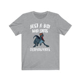 Just A Boy Who Loves Dilophosaurus Dinosaur Shirt, Dinosaur Lover Shirt, Dilophosaurus Shirt, Dinosaur Gift, Animal Adult Kids T-Shirt Image 1