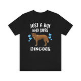 Just A Boy Who Loves Dingoes Dogs Shirt, Dog Lover Shirt, Dingo Shirt, Dingo Gift, Animal Adult Kids T-Shirt Image 1