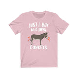 Just A Boy Who Loves Donkeys Shirt, Donkey Lover Shirt, Donkey Shirt, Donkey Gift, Animal Adult Kids T-Shirt Image 4