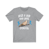 Just A Boy Who Loves Doves Birds Shirt, Dove Lover Shirt, Birding Shirt, Bird Gift, Animal Adult Kids T-Shirt Image 2