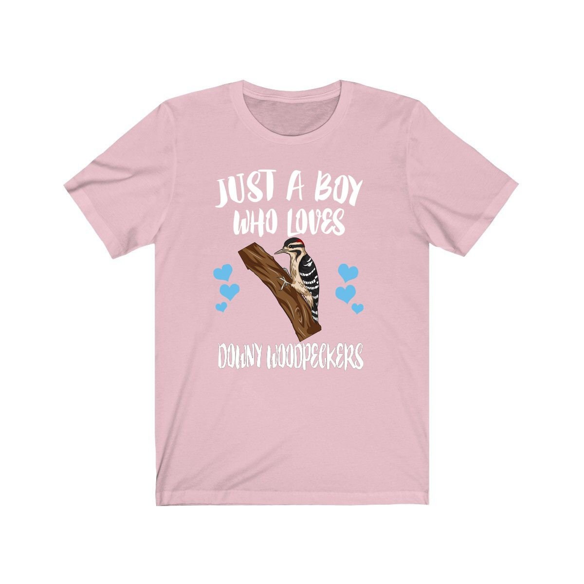 Just A Boy Who Loves Downy Woodpeckers Shirt, Woodpecker Lover Shirt, Birding Shirt, Bird Gift, Animal Adult Kids T-Shirt Image 4