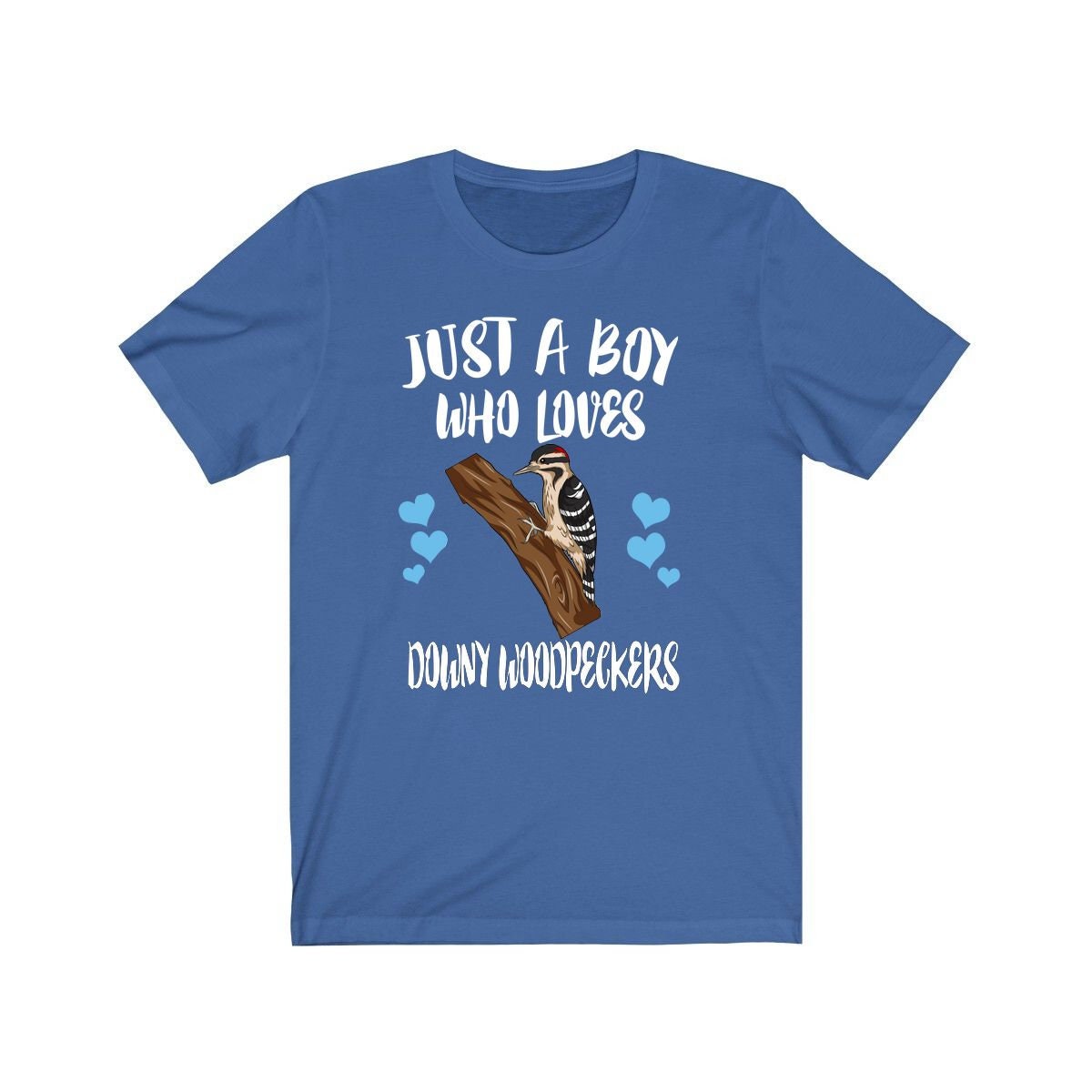 Just A Boy Who Loves Downy Woodpeckers Shirt, Woodpecker Lover Shirt, Birding Shirt, Bird Gift, Animal Adult Kids T-Shirt Image 3