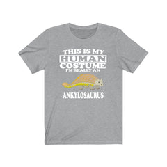 This is my human costume I am really an ankylosaurus armored dino tee