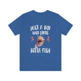 Just A Boy Who Loves Betta Fish Shirt, Betta Fish Lover Shirt, Betta Fish Shirt, Betta Fish Lover Gift, Animal Adult Kids T-Shirt Image 2