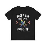 Just A Boy Who Loves Budgies, Shirt, Budgies Lover Gift, Budgie Owner Shirt, Birds Animal Lover Adult Toddler Infant Kids Gift T-Shirt Image 1
