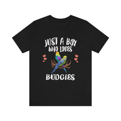 Just a boy who loves budgies Australian pet parakeet parrot tee