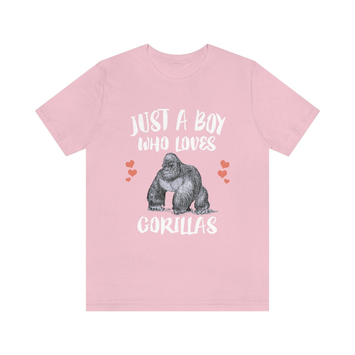 Just A Boy Who Loves Gorillas Shirt, Gorilla Lover Shirt, Gorilla Gift, Gorilla Shirt, Adult Kids Animal T-Shirt Image 4