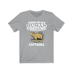 This is my human costume I am really a capybara giant rodent tee