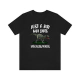 Just A Boy Who Loves Megalosaurus Shirt, Megalosaurus Lover Shirt, Dinosaur Shirt, Dinosaur Lover Gift, Animal Adult Kids T-Shirt Image 3