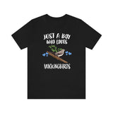 Just A Boy Who Loves Mockingbirds Birds Shirt, Mockingbird Lover Shirt, Birding Shirt, Bird Lover Gift, Animal Adult Kids T-Shirt Image 1