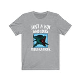 Just A Boy Who Loves Mosasaurus Dinosaur Shirt, Mosasaurus Lover Shirt, Dinosaur Shirt, Dinosaur Lover Gift, Animal Adult Kids T-Shirt Image 2