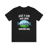 Just A Boy Who Loves Mountains Shirt, Mountain Lover Shirt, Hiking Shirt, Camping Lover Gift, Animal Adult Kids T-Shirt Image 1