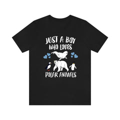 Just A Boy Who Loves Polar Animals Shirt - polar animals print design