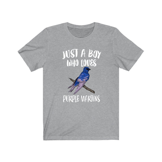 Just A Boy Who Loves Purple Martins Shirt - Purple Martin print design