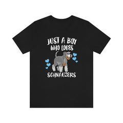Just A Boy Who Loves Schnauzers Dogs Shirt - Schnauzer print design