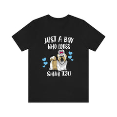 Just A Boy Who Loves Shih Tzu Dogs Shirt - Shih Tzu print design
