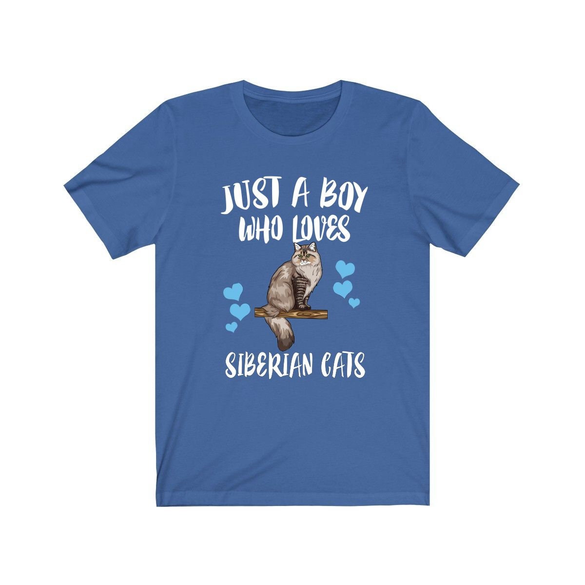 Just A Boy Who Loves Siberian Cats Shirt, Siberian Cat Lover Shirt, Cat Shirt, Cat Lover Gift, Animal Adult Kids T-Shirt Image 3