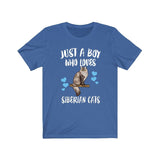 Just A Boy Who Loves Siberian Cats Shirt, Siberian Cat Lover Shirt, Cat Shirt, Cat Lover Gift, Animal Adult Kids T-Shirt Image 3